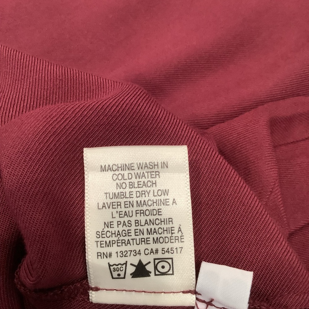 Anthropologie CLOTH & STONE Burgundy V-Neck Short Sleeve Dress Hi-Low Hem Size L - Picture 8 of 10